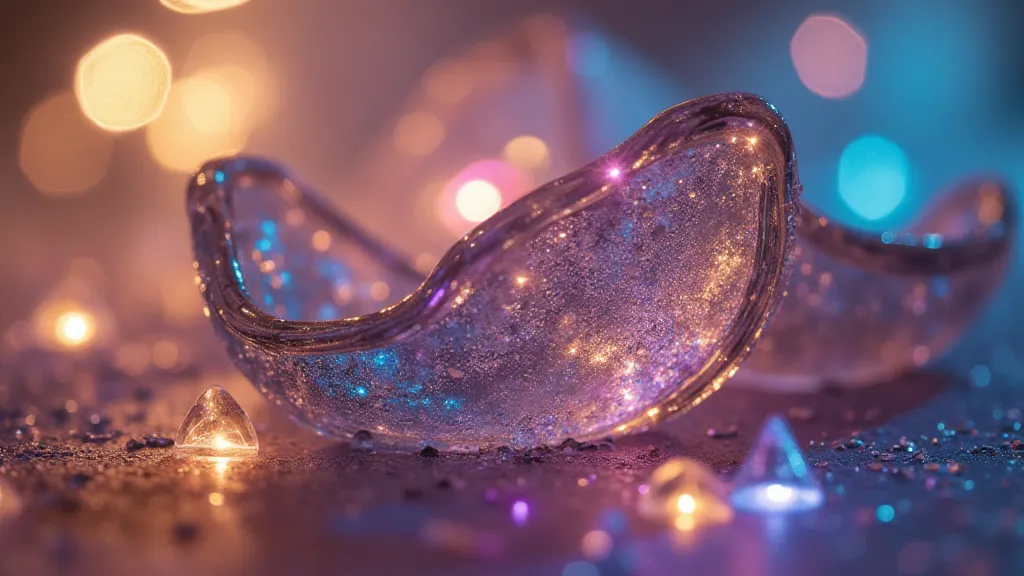 Close-up of iridescent Carnival Glass