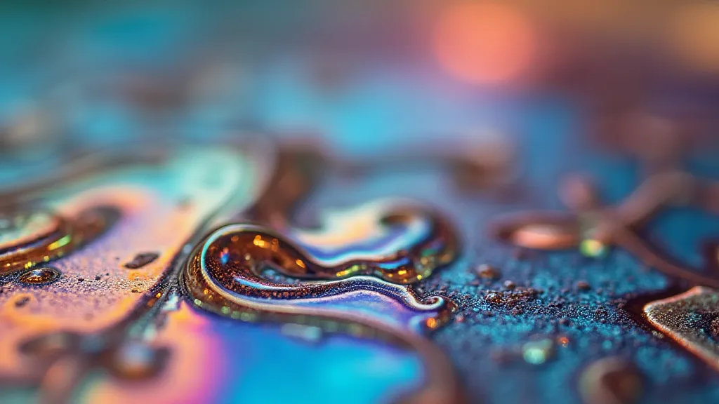 Close-up of carnival glass showing the iridescence effect