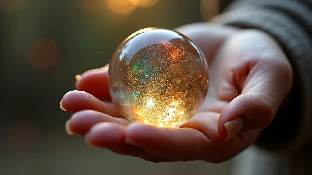 Carnival Glass Paperweight in Hand