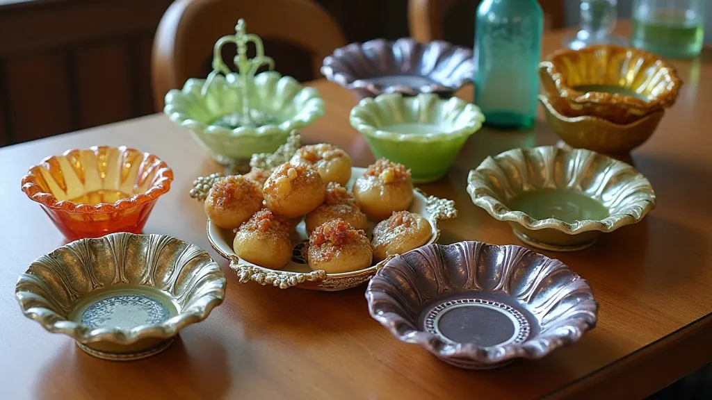 Various carnival glass patterns