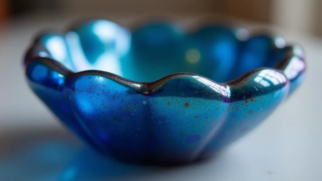 Cobalt Blue Carnival Glass Finger Bowl