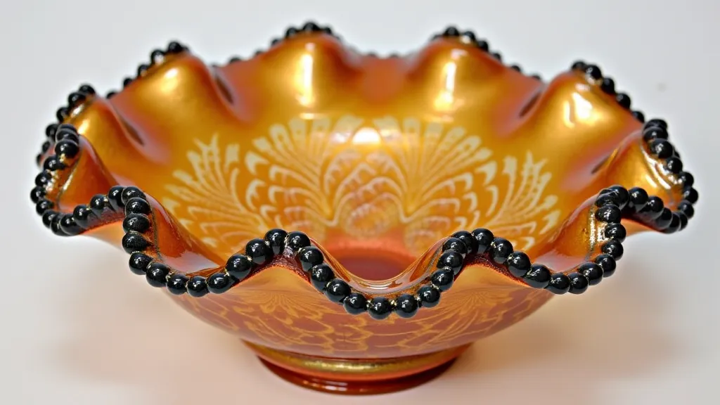 Carnival glass combs and fans pattern