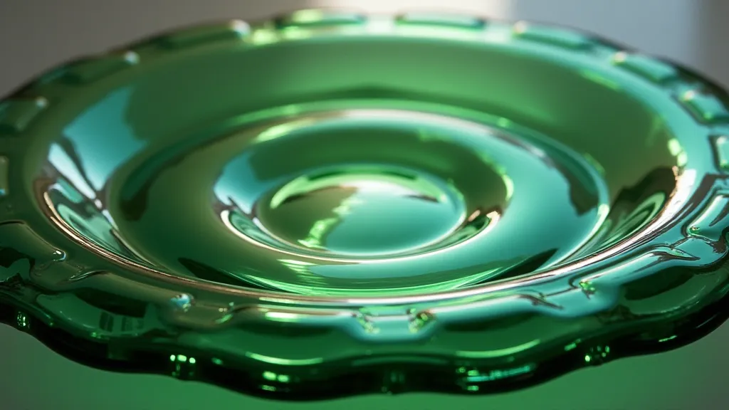 Emerald Green Carnival Glass Plate