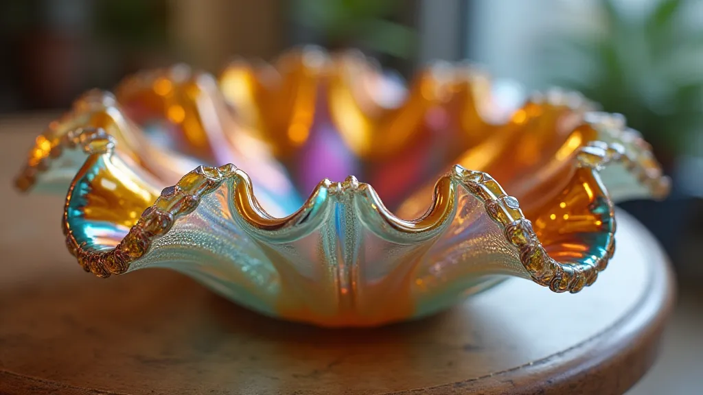 Carnival glass finger bowl