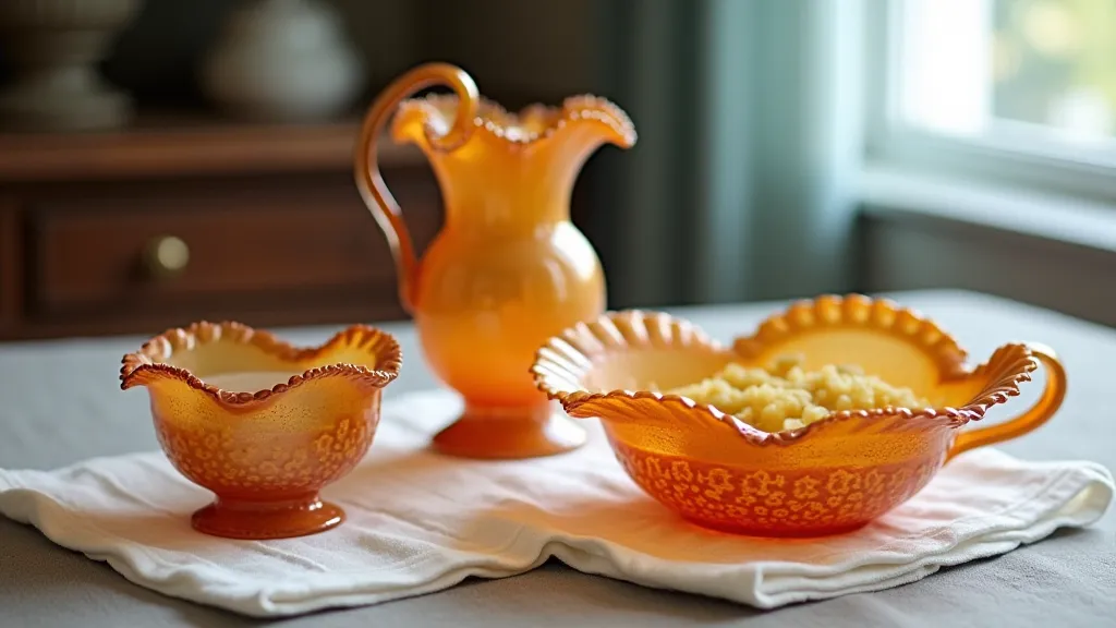 Collection of Peachblow Carnival Glass