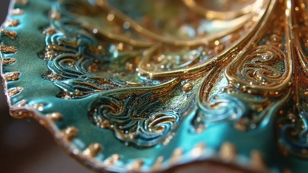 Peacock Carnival Glass Detail