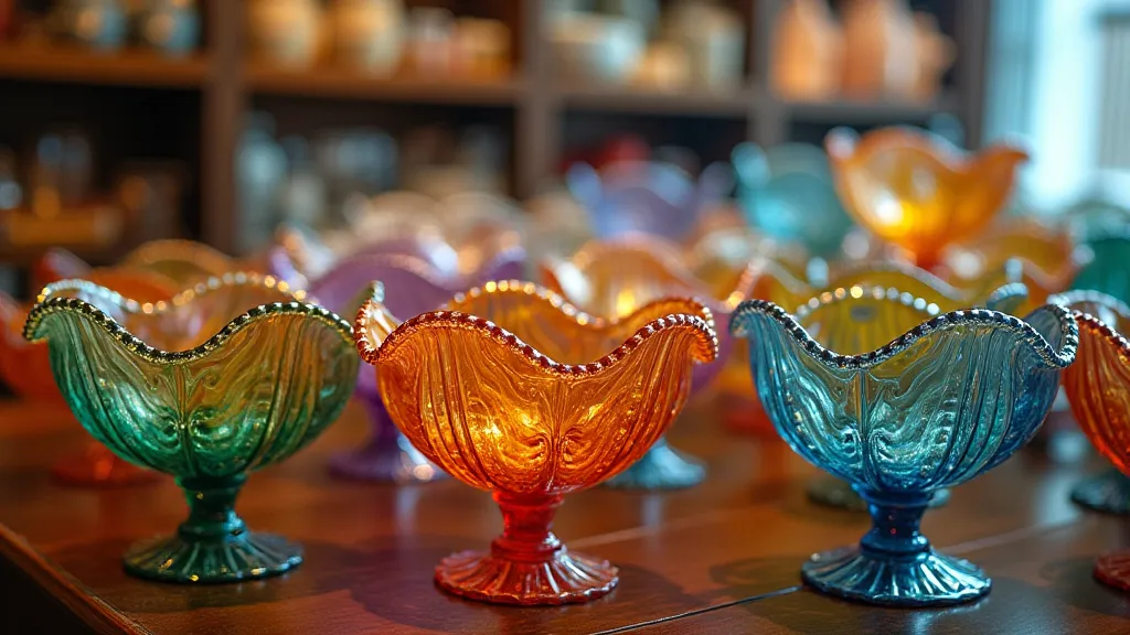 Peacock Carnival Glass Bowls