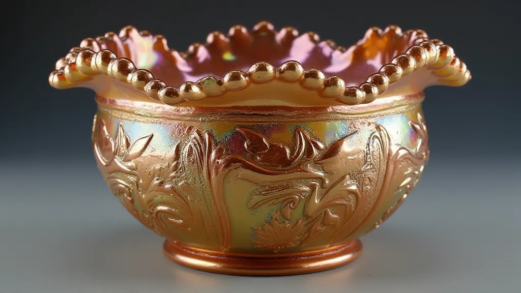 Carnival glass Slaters floral pattern