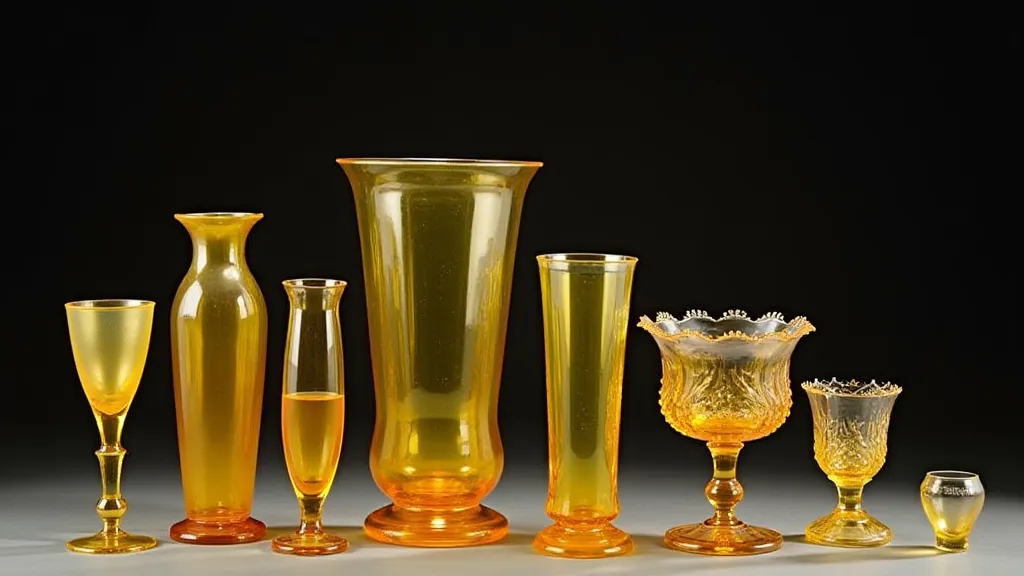 Vaseline Carnival Glass Pieces