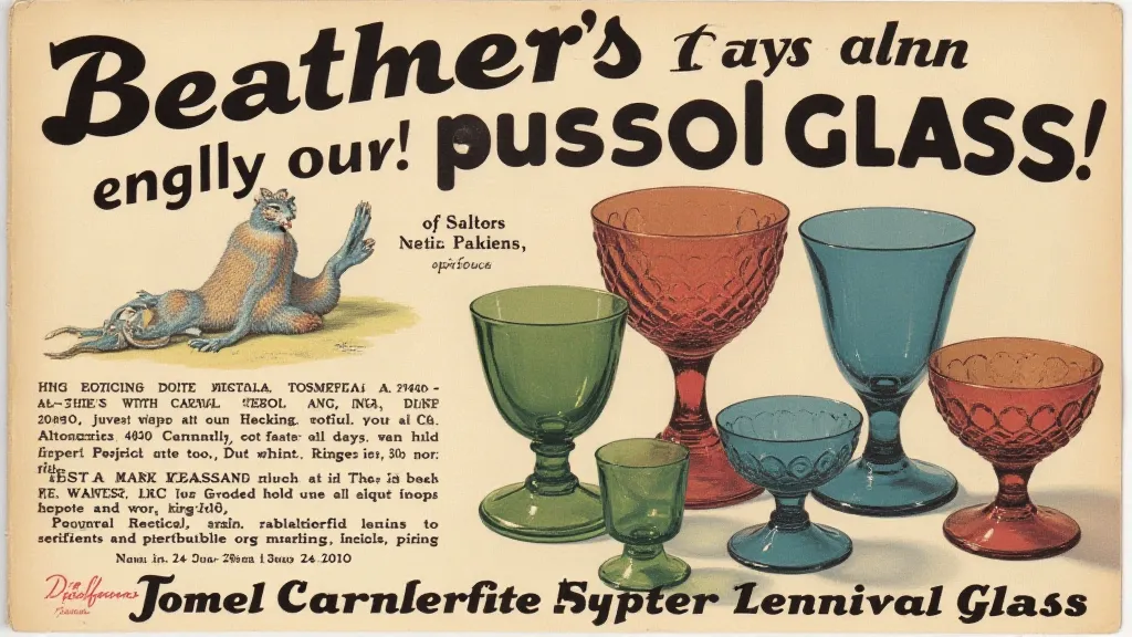 Vintage Carnival Glass Advertisement